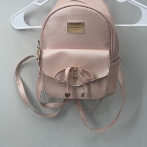 Blush Backpack with Bow Accent